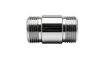 Chrome pipe fitting for plumbing and industry isolated PNG with Transparent Background