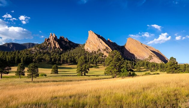 flatirons landscape in boulder colorado usa