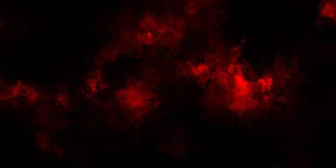 Dark red powder explosion cloud on black background. Abstract red and black grunge texture smoke. smoke fog misty texture overlay on dark black. paranormal red mystic smoke, clouds for movie.