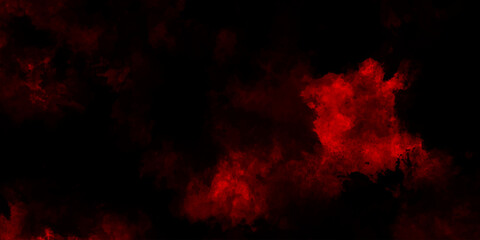 Dark red powder explosion cloud on black background. Abstract red and black grunge texture smoke. smoke fog misty texture overlay on dark black. paranormal red mystic smoke, clouds for movie.