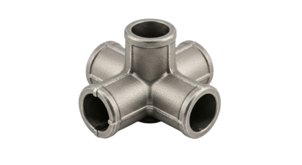 Silver Metal Universal Joint Cross Spider Product Shot isolated on white background