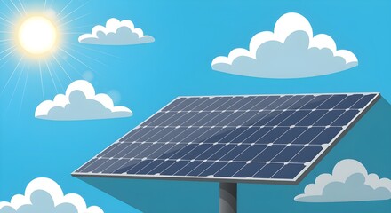 solar panel and sun