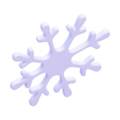 3D dynamic snowflake with perspective and depth isolated on white background for winter and festive visual design