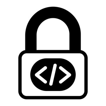 Coding Lock Icon Isolated on Transparent Background. Programming and Software Development Vector Illustration for Web, App, and Technology Design