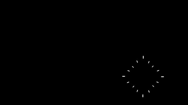 Shiny circle burst animation with glowing spark trails, line firework explosion, 4K motion graphic design background on dark black screen.