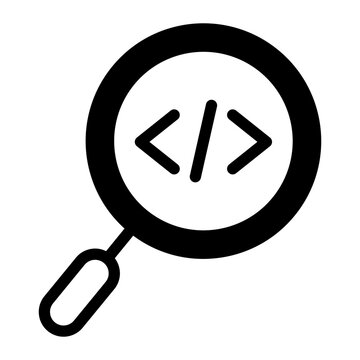 Searching Bug Icon Isolated on Transparent Background. Programming and Software Development Vector Illustration for Web, App, and Technology Design