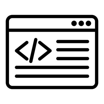 Coding Icon Isolated on Transparent Background. Programming and Software Development Vector Illustration for Web, App, and Technology Design