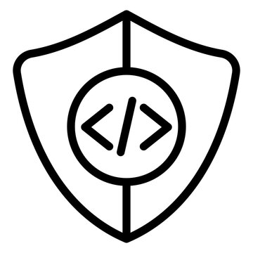 Coding Protection Icon Isolated on Transparent Background. Programming and Software Development Vector Illustration for Web, App, and Technology Design