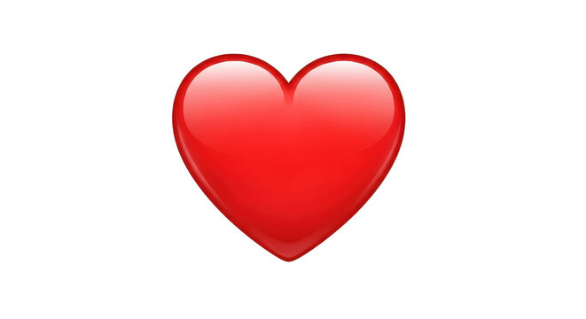 Red heart emoji graphic isolated PNG with Transparent Background