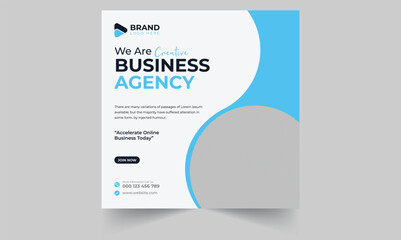 Digital business marketing banner for social media post template, Instagram post design.