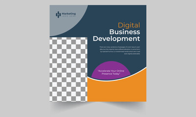 Digital business marketing banner for social media post template, Instagram post design.