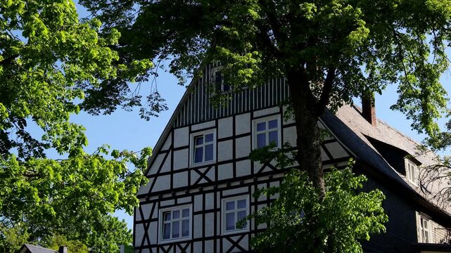 a historic german half timbered house 4k 25fps video