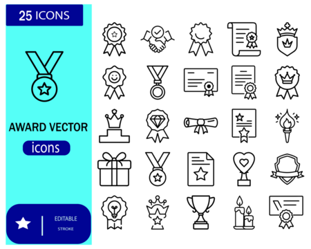 set of award vector icons