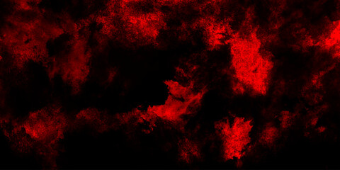 Dark red powder explosion cloud on black background. Abstract red and black grunge texture smoke. smoke fog misty texture overlay on dark black. paranormal red mystic smoke, clouds for movie.