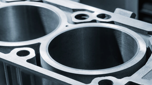 Disassembled car cylinder block for maintenance and repair, auto service concept background