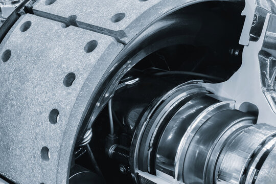 Open drum brake system ready for repair and maintenance at Asto service, Auto Service Concept