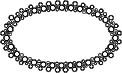 Obraz premium Abstract Oval with Circular Pattern Border in Black and White Design