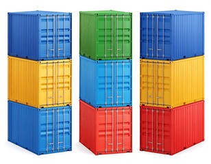 Colorful shipping containers stacked