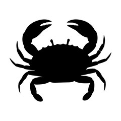 Minimalist Black Crab Silhouette Vector Illustration on White Background