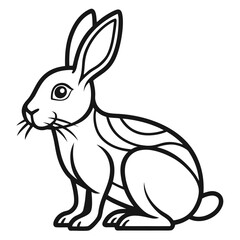 Obraz premium Rabbit vector line art on white background