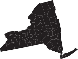 Naklejka premium New York State Isolated Map with County Lines