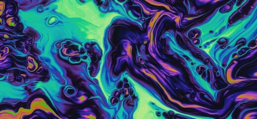 Electric Currents of Luminous Green and Violet in a Psychedelic Liquid Flow