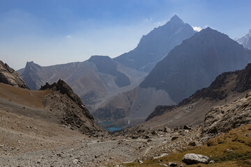 Breathtaking view from Alauddin  mountain pass in Fann mountains Tajikistan