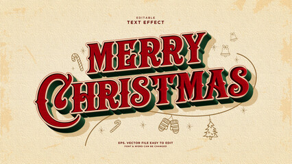 Christmas text effect 3d victorian text style