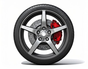 Obraz premium car wheel isolated on white