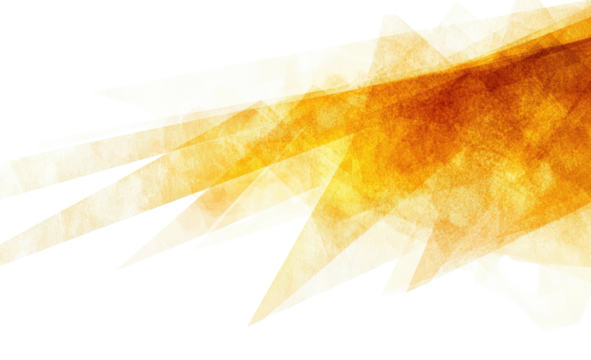 Abstract jagged golden shapes emanating light on a black background - Powered by Adobe