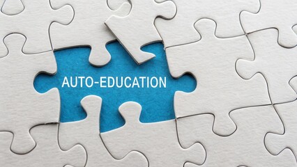 Fototapeta premium Puzzle pieces perfectly fitting to illustrate auto education