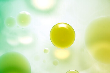 Colorful Abstract Background with Floating Bubbles and Light Effects