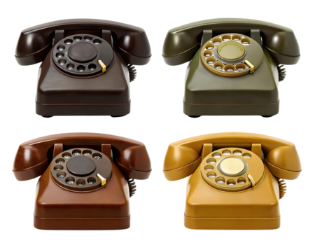 Vintage rotary phone collection communication technology device