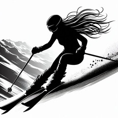 silhouette of a man on a mountain, silhouette of a man standing on a mountain, silhouette of a man standing on a mountain top, skiing in the mountains, skier on a snowboard, skiing on the mountain, sk