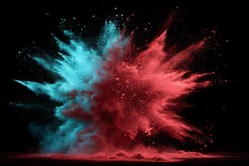 Red and Black Cosmic Fire Explosion in Deep Space