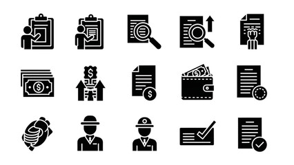 Financial Analysis and Audit Icons Data, Reports, and Business Operations Symbols