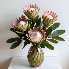 King pro tea flowers in a vase