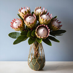 King pro tea flowers in a vase