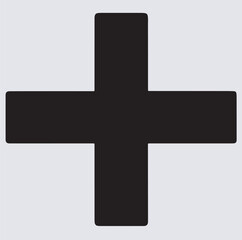 plus vector silhouette vector art illustration, white cross on black