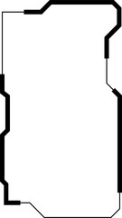 Widget frame for smartphone. Frame geometric banner mockup. Collection of futuristic hud frame square, oval, rectangle, circle. Design Elements for Application Phone, Game Menu and Website.