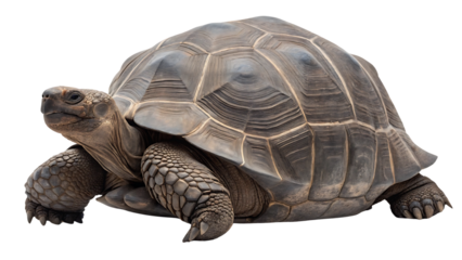 Galapagos Tortoise isolated on black background studio shot