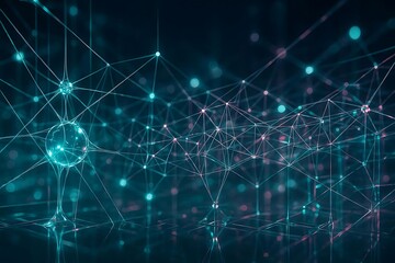 Obraz premium Modern glowing network connections showcasing innovative digital technology, perfect for future tech, science or business presentations and visual marketing projects