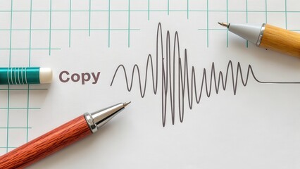 Waveform drawing showing copy and pens