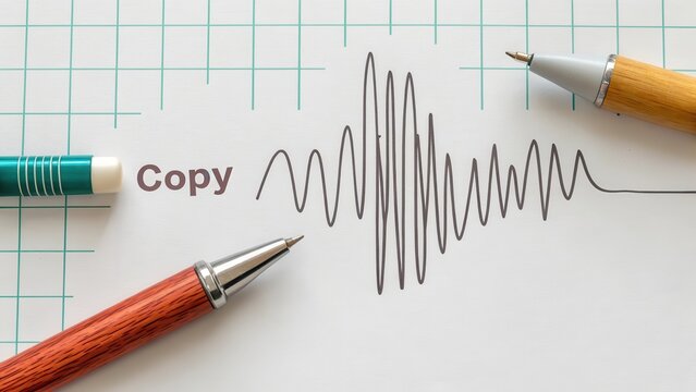 Waveform drawing showing copy and pens