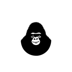 Gorilla face illustration on white background