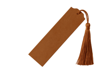 Brown Leather Bookmark With Tassel isolated on a transparent background 1