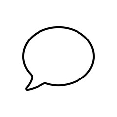 Simple speech bubble outline shape on transparent background