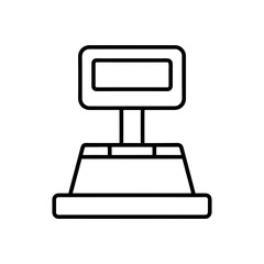 Outline drawing of a digital scale on transparent background