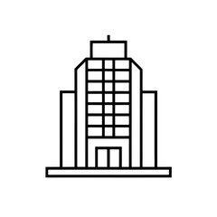 Simple building outline illustration on transparent background
