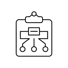 Flowchart on clipboard illustration on transparent background
